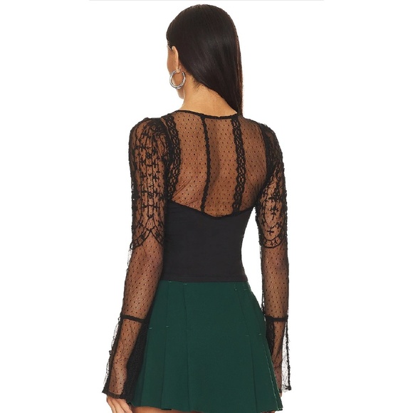 NWT FREE PEOPLE Who's That Girl Black Long Sleeve Top - Picture 3 of 7